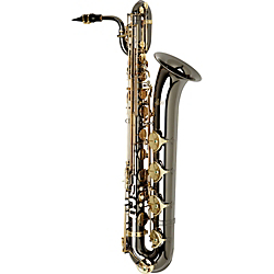 Allora Paris Series Professional Black Nickel Baritone Saxophone AABS-955 - Black Nickel Body - Brass Lacquer Keys
