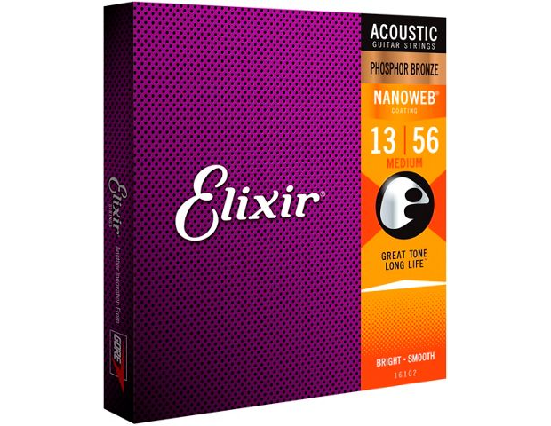 Elixir Phosphor Bronze Acoustic Guitar Strings with Nanoweb