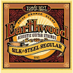 Ernie Ball 2043 Earthwood 80/20 Bronze Silk and Steel Acoustic Guitar Strings Standard