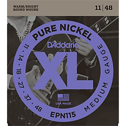 D'Addario EPN115 Pure Nickel Electric Guitar Blues/Jazz Electric Guitar Strings Standard