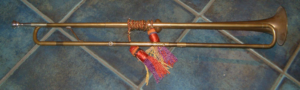 A reproduction of a Baroque trumpet